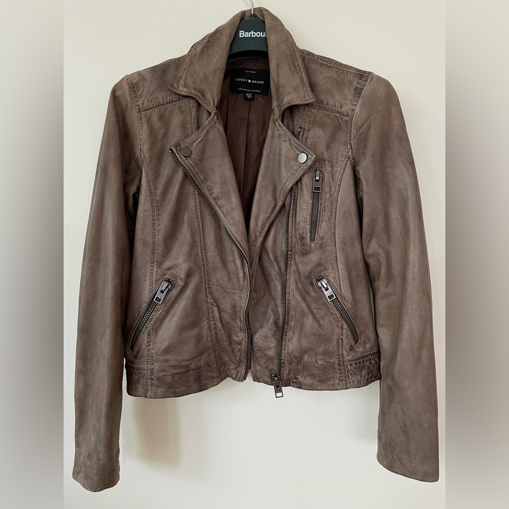Lucky Brand Leather Moto Jacket